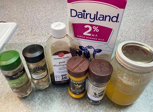 Golden Turmeric Milk - Ingredients