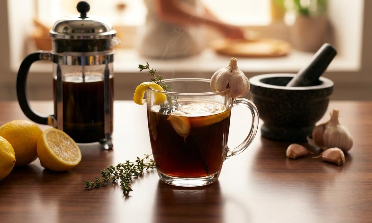 coffee lemon and garlic