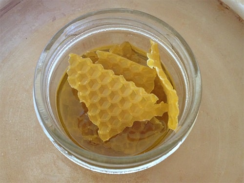 Homemade Antifungal Salve add beeswax to oil