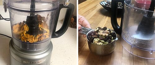 Homemade Fat-Burning Bars with Calendula- dried apples in food processor colaj
