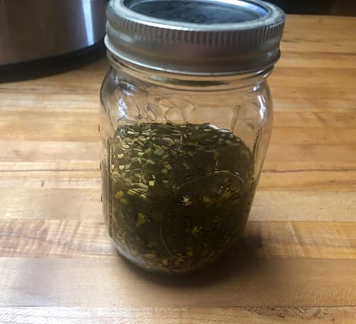 herbal oil in jar