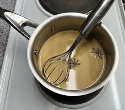 star anise- combining milk and star anise in a pot