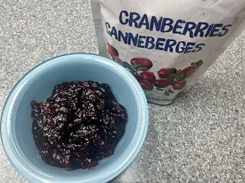 Cranberry- transfer into a bowl