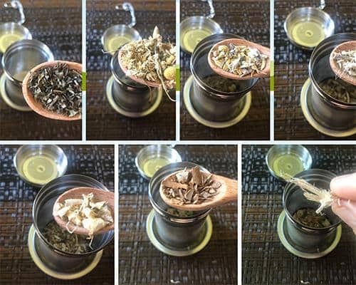 Gut Healing Herbal Tea- adding herbs colage