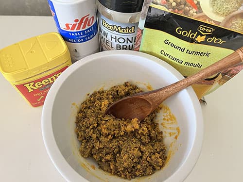 Mustard- adding salt and mustard powder