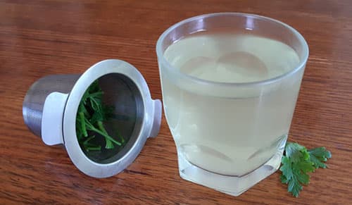 Parsley Tea for Inflammation of The Urinary Tract- straining the leaves