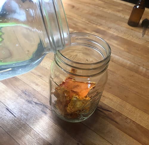 Tangerine Peel Tincture for Bronchitis and Dry Cough- adding vodka