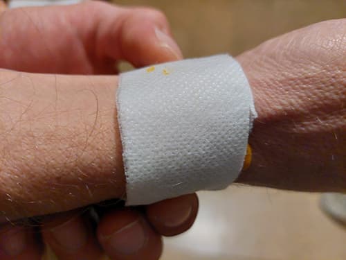 The Natural Booster Turmeric and Honey- bandage on hand