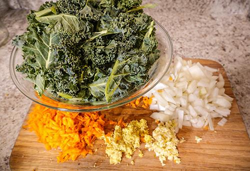 DIY Fermented Kale for Blood Pressure - prep the ingredients
