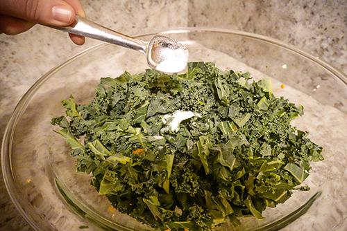 DIY Fermented Kale for Blood Pressure - add salt