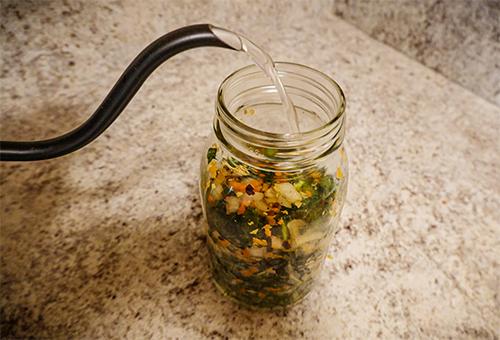 DIY Fermented Kale for Blood Pressure - add the brine
