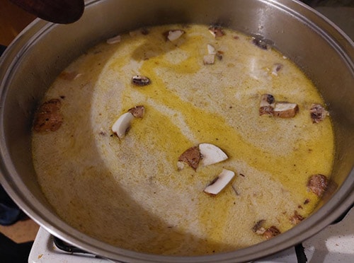 How to Manage Autoimmune Diseases With Mushrooms- add the cream and simmer
