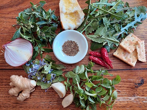 What To Do At Home After Food Poisoning- onion, garlic, chilli, crackers