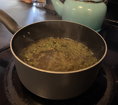 The Herbal Forgotten Potion for Allergies- let herbs steep