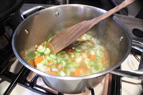 How to Make Penicillin Soup - add the vegetables