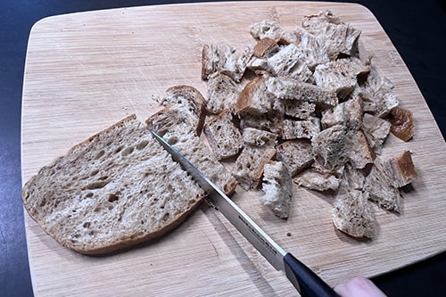 DIY Fermented Water - cut bread into cubes