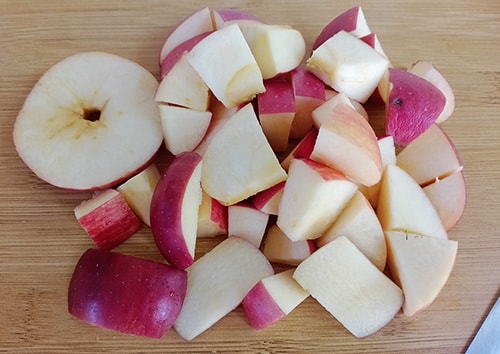 DIY Probiotic Fermented Apples- cut apples