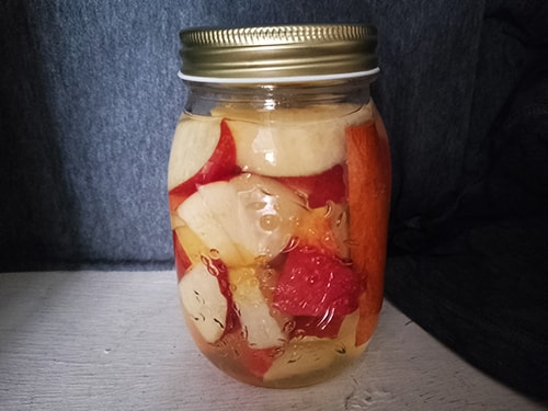 DIY Probiotic Fermented Apples- put the jar in a cool dark place