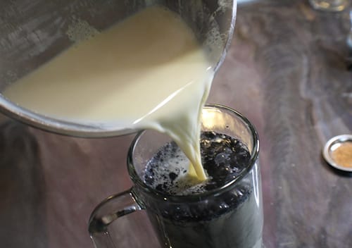 Black Milk- 3 add the milk to your mug