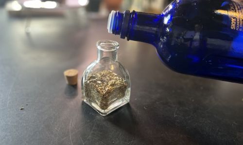 Painkiller-In-A-Jar-2- pour alcohol over the herbs
