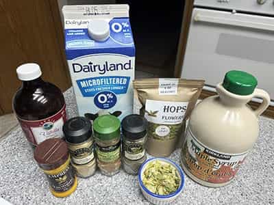 DIY Hops Milk - ingredients