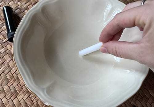 DIY respiratory relief nasal stick-soak the wick in the essential oils