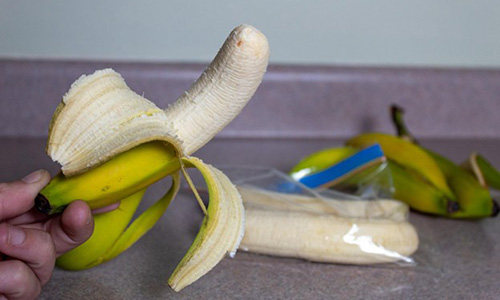 banana peel on skin - step 1