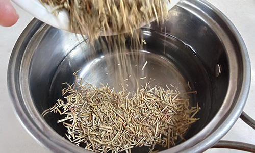 Rosemary Water Bath - step 1