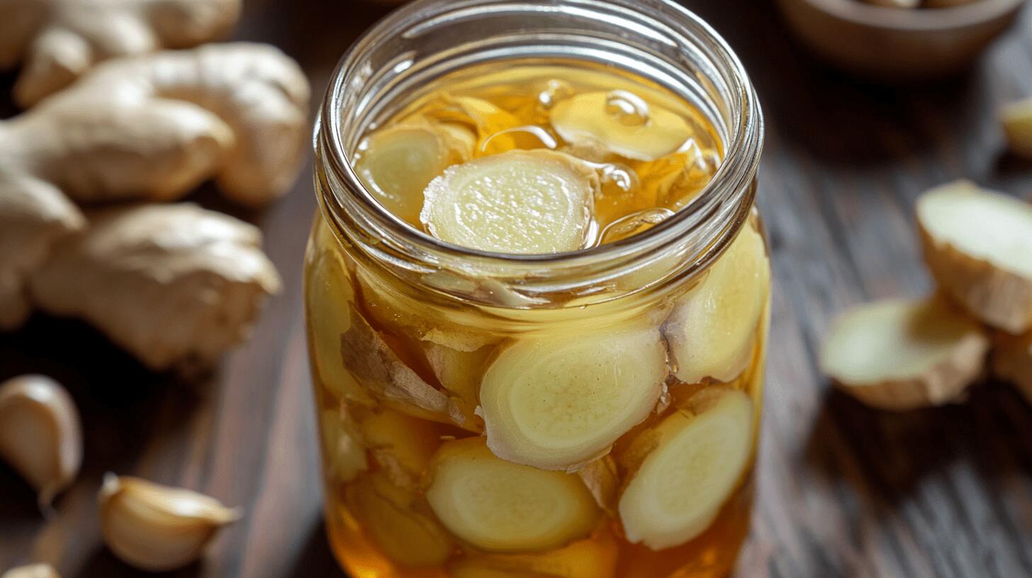 Backyard Penicillin Jar with honey ginger garlic