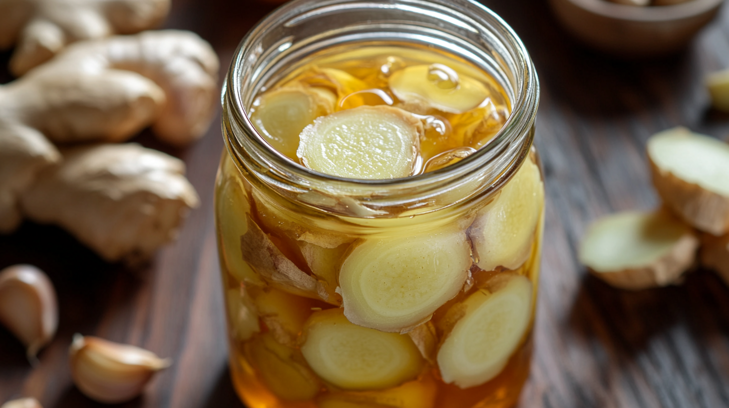 Backyard Penicillin Jar with honey ginger garlic 