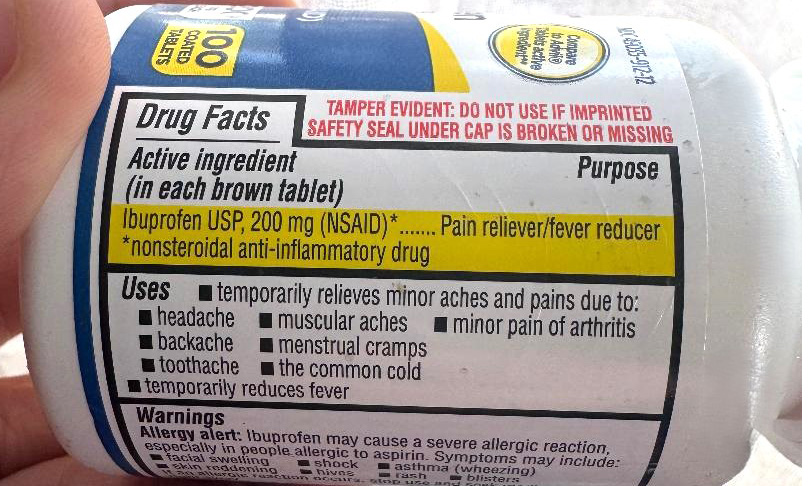 01 drug facts OTC label ibuprofen