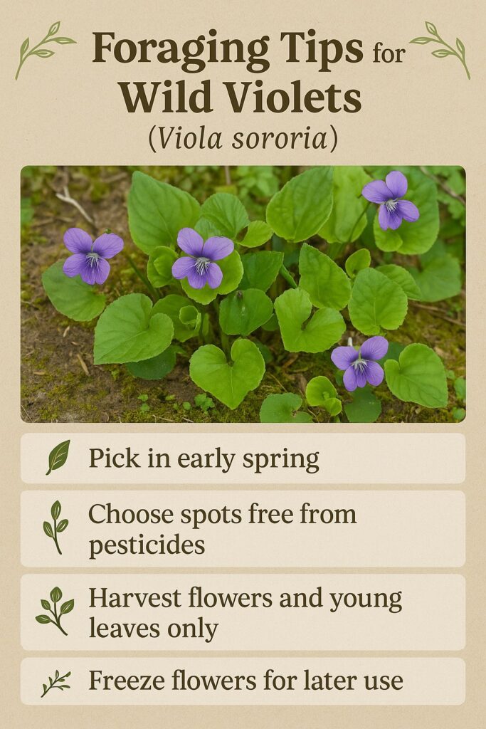 Wild Violets foraging tips