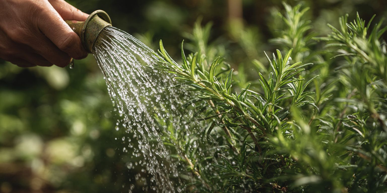 watering rosemary
