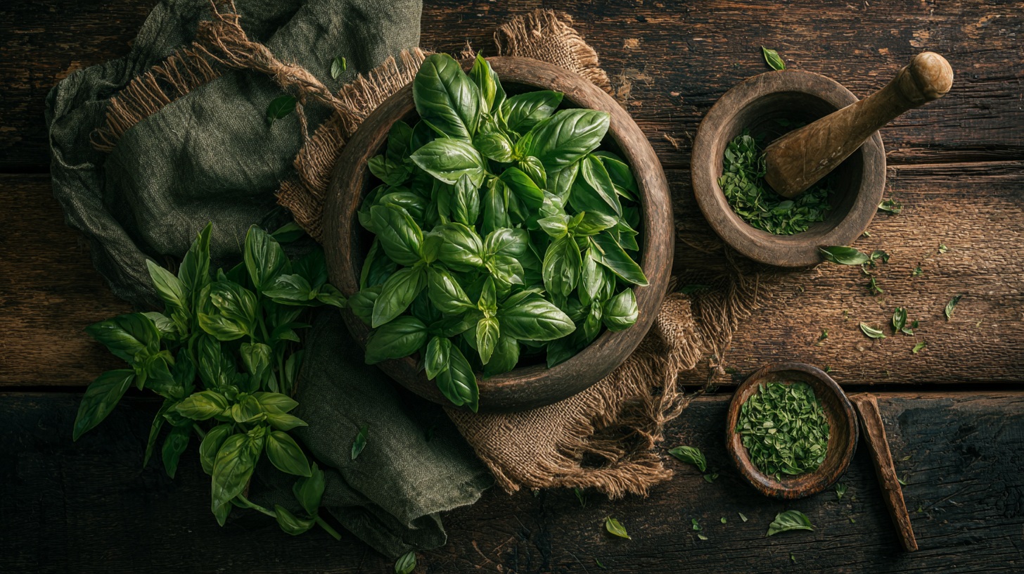 holy basil fresh leaves