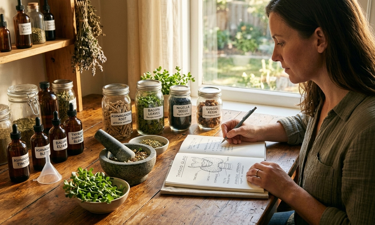 woman learning about thyroid remedies