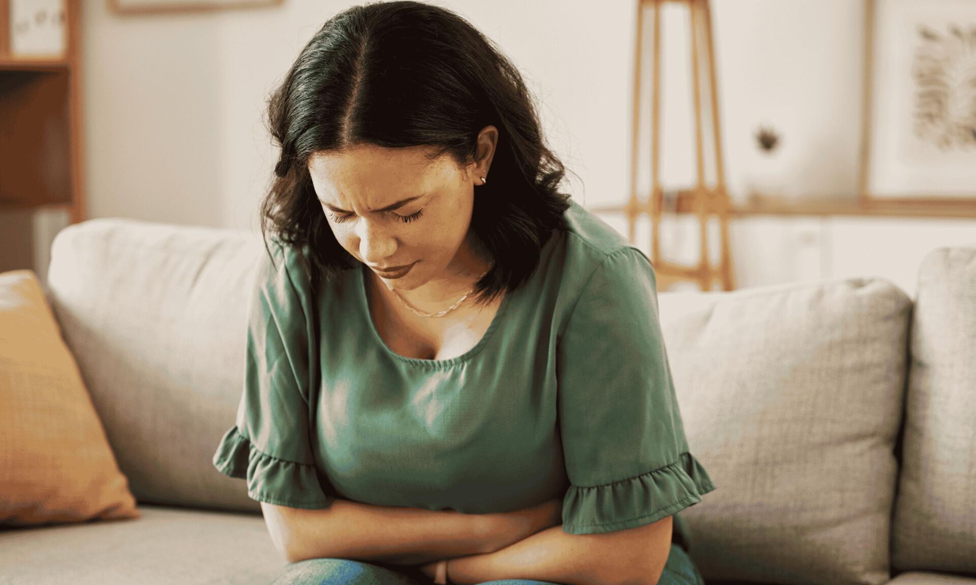 woman bloating