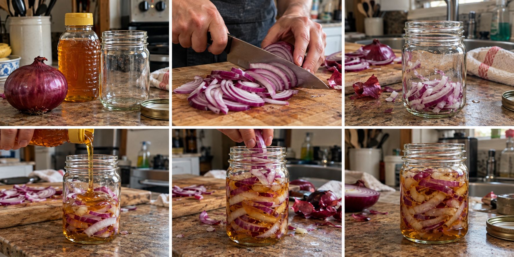 Homemade Honey-Red Onion Jar Process